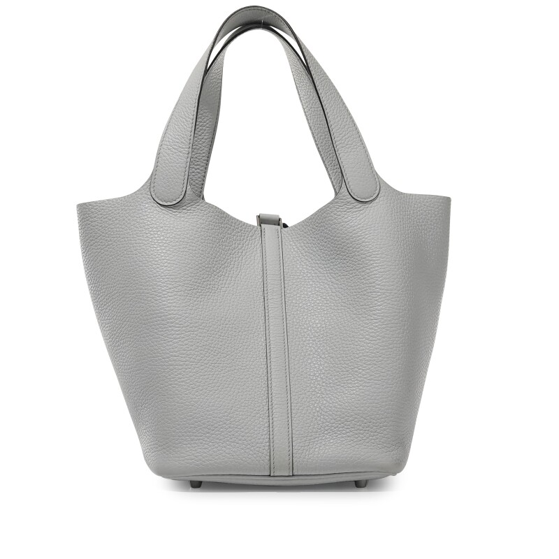 Hermès Bleu Pale Clemence Picotin Lock 22 Palladium Hardware - Image 4